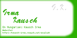 irma kausch business card